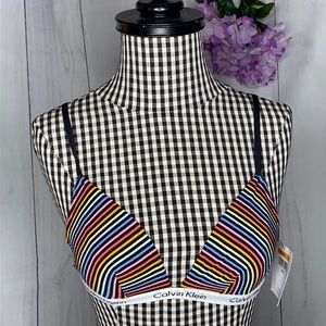 Calvin Klein Multi Striped Triangle Bra